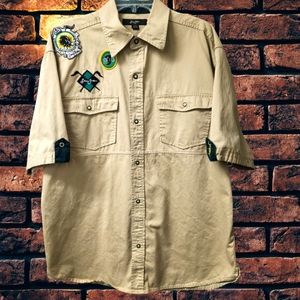 Mens Sean John Custom Button-Down Collared King Of‎ Kings Shirt XL